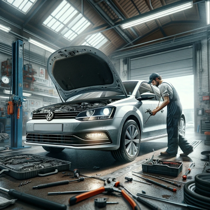 Руководство по снятию передней фары на Volkswagen Polo Sedan 2013 года
