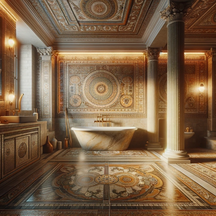 Плитка для ванной в античном стиле: возвращение к классике